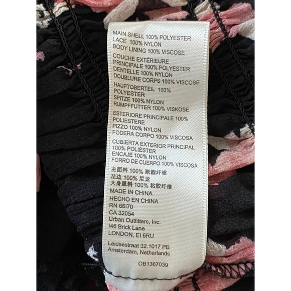 NWOT Free People Smocked Daphne Blouse- Midnight Combo- Size L - Picture 11 of 11